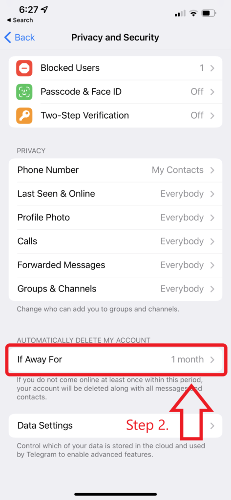 How to Delete Telegram Account? - Step 2