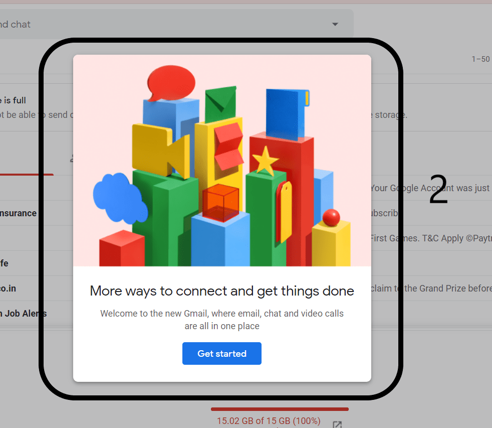 More Ways to connect and getting things done - Welcome Pop-up 2 is a part of Chat, Meet, and Mail