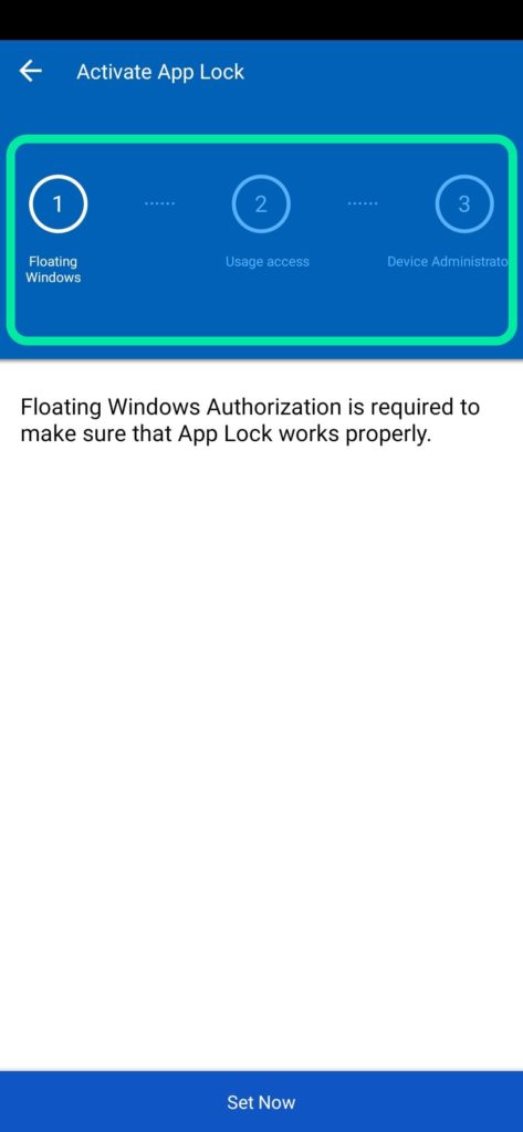 Activate Application lock first
